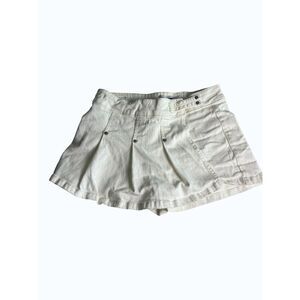 PTCL Women's White Denim Skort Mini Skirt Shorts Size Small
